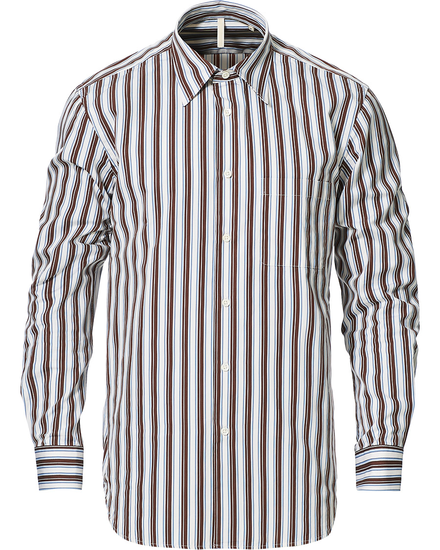 Herr | Skjortor | Sunflower | Adrian Striped Shirt Brown/Cream