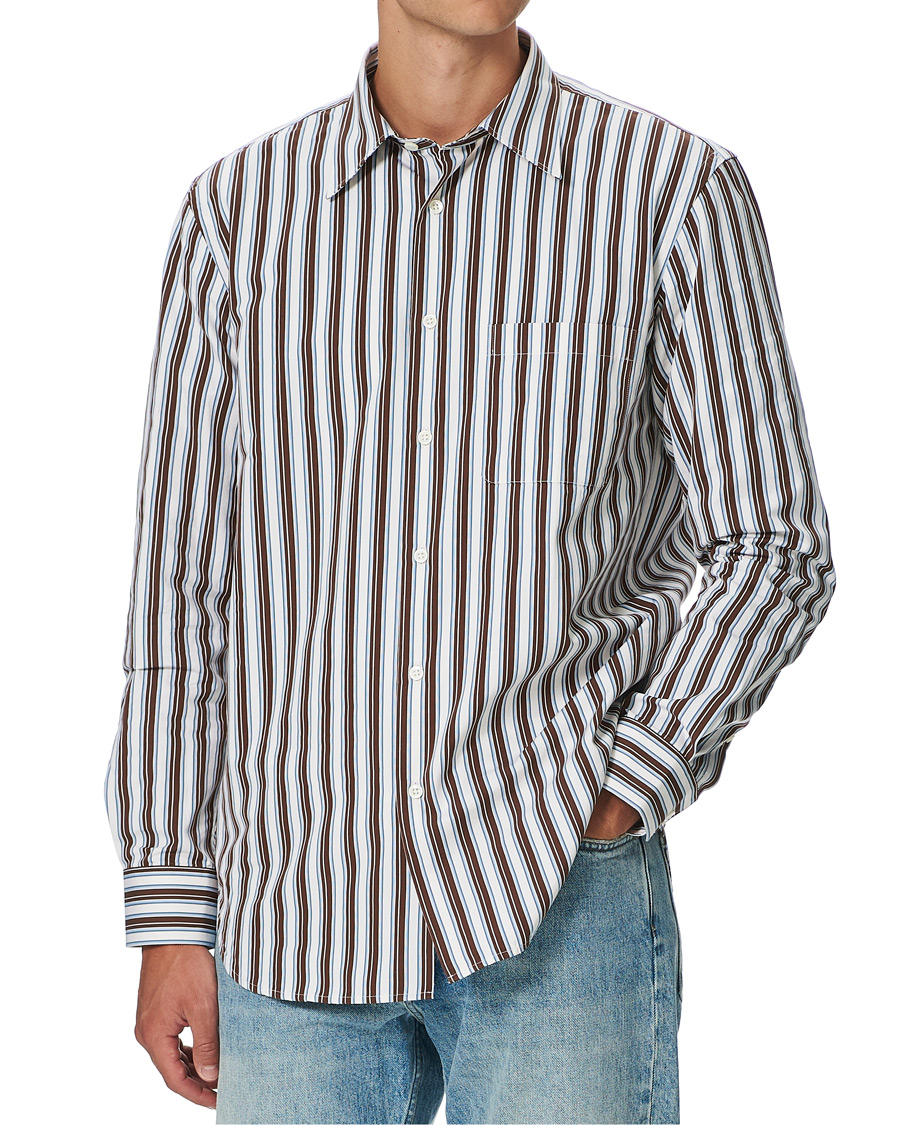 Herr | Skjortor | Sunflower | Adrian Striped Shirt Brown/Cream