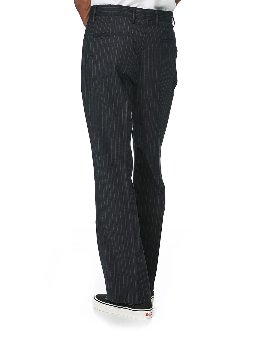Herr | Byxor | Sunflower | Mac Pinstripe Wool Trousers Charcoal