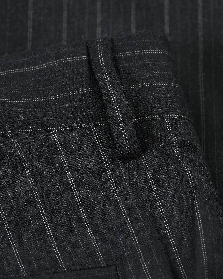 Herr | Byxor | Sunflower | Mac Pinstripe Wool Trousers Charcoal