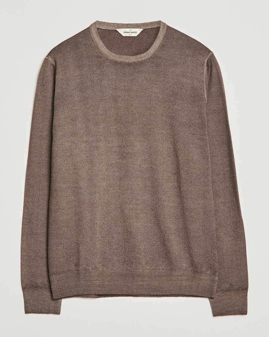Herr | Tröjor | Gran Sasso | Vintage Merino Fashion Fit Crew Neck Pullover Beige
