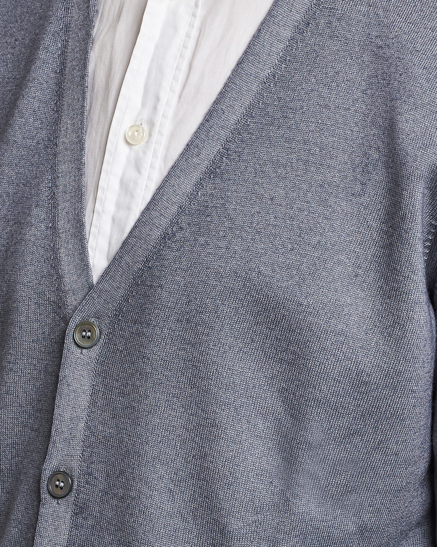 Herr | Tröjor | Gran Sasso | Vintage Merino Fashion Fit Cardigan Light Grey