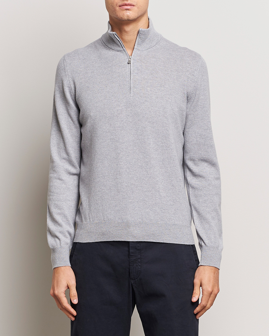 Herr |  | Gran Sasso | Wool/Cashmere Half Zip Light Grey