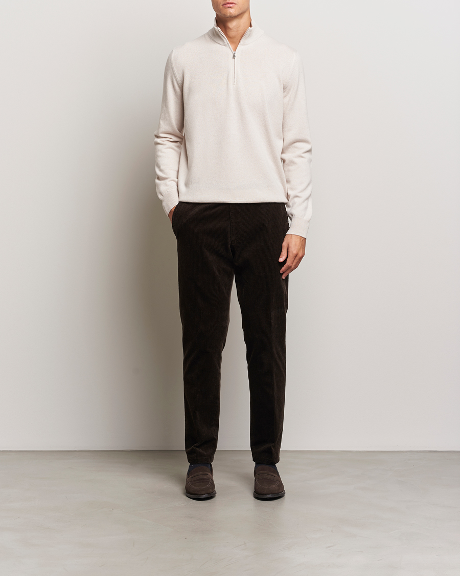 Herr | Tröjor | Gran Sasso | Wool/Cashmere Half Zip Cream
