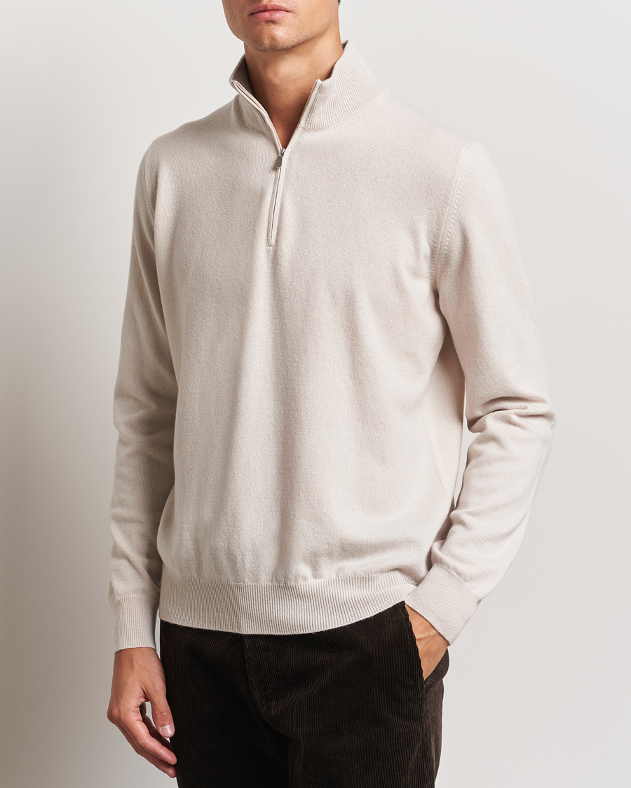 Herr | Tröjor | Gran Sasso | Wool/Cashmere Half Zip Cream