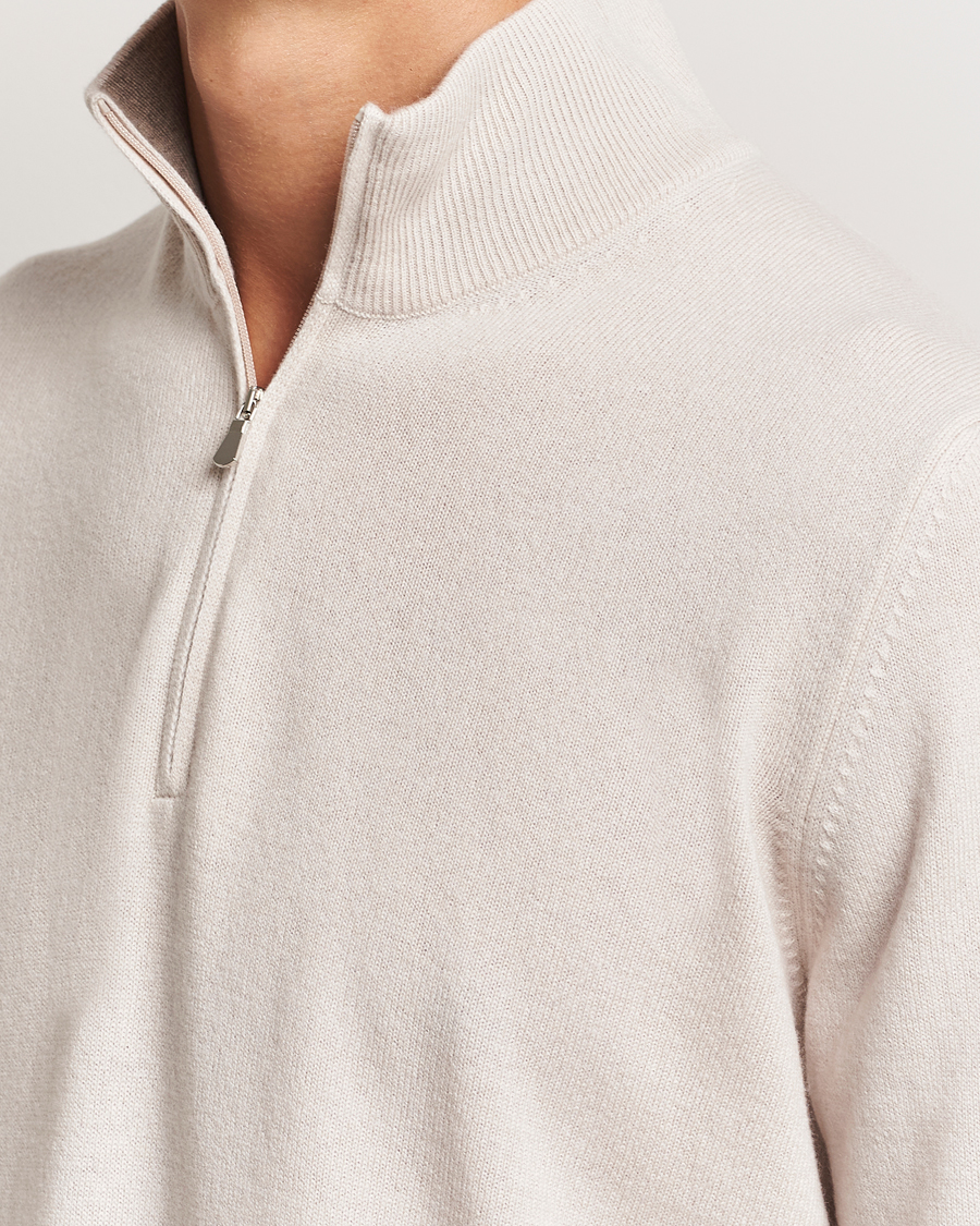 Herr | Tröjor | Gran Sasso | Wool/Cashmere Half Zip Cream