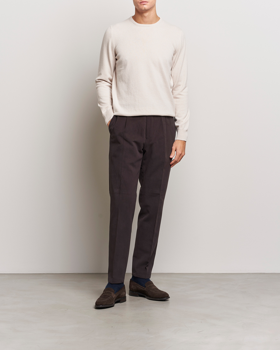 Herr | Tröjor | Gran Sasso | Wool/Cashmere Crew Neck Cream