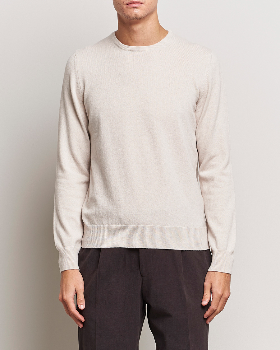 Herr | Tröjor | Gran Sasso | Wool/Cashmere Crew Neck Cream