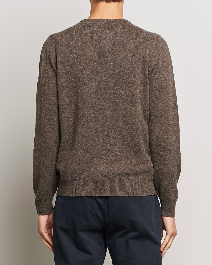Herr | Tröjor | Gran Sasso | Wool/Cashmere Crew Neck Brown Melange