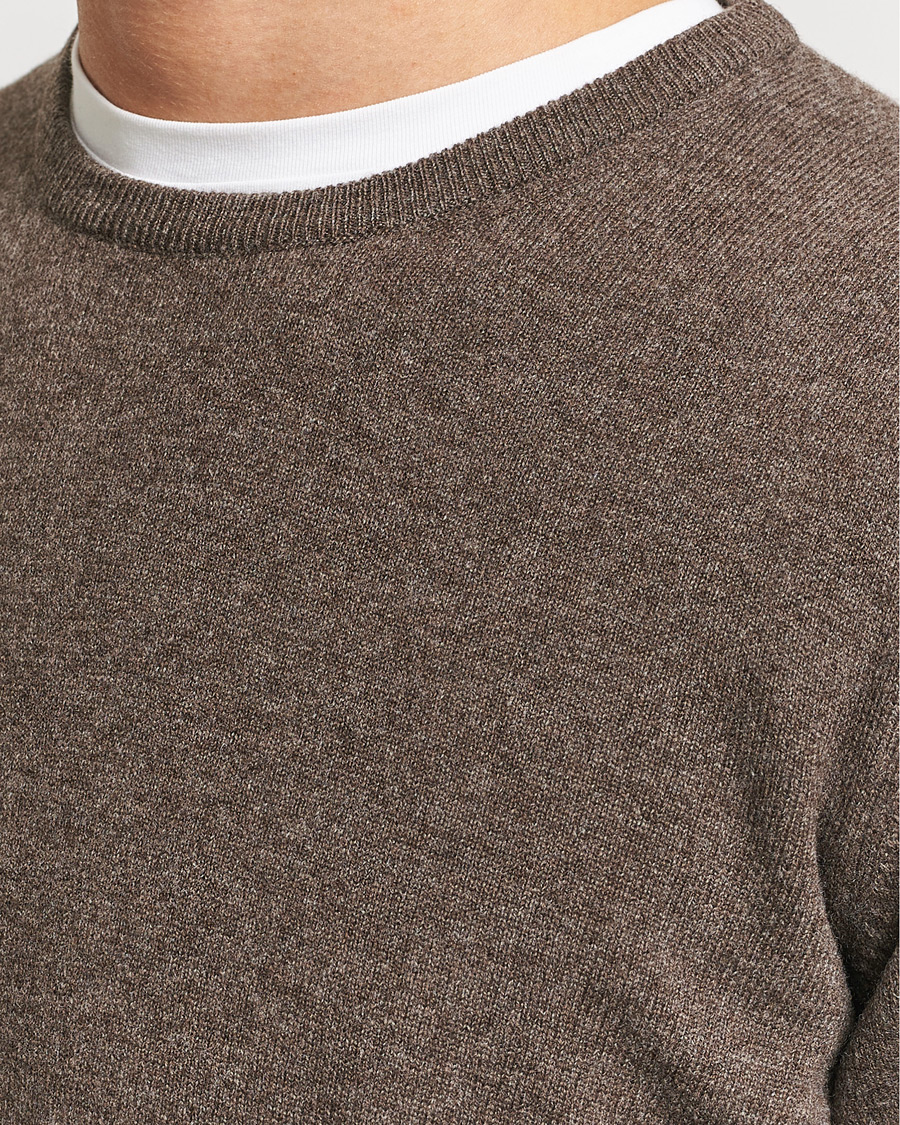 Herr | Tröjor | Gran Sasso | Wool/Cashmere Crew Neck Brown Melange