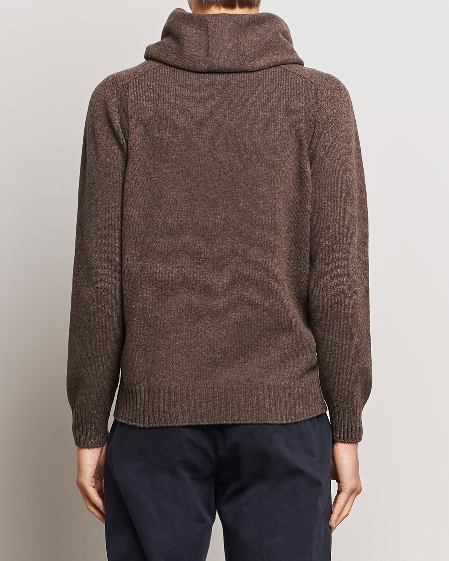 Herr | Tröjor | Gran Sasso | Wool Hoodie Brown Melange