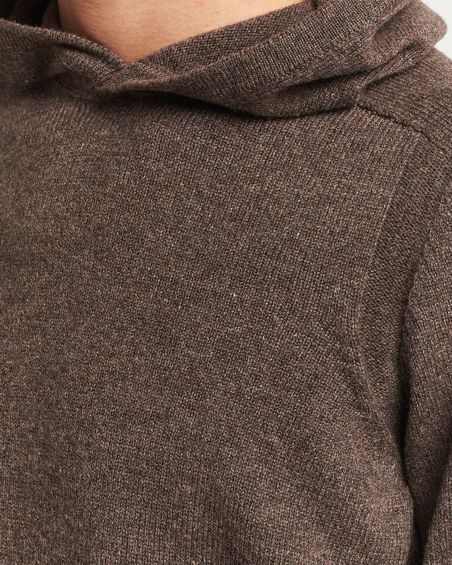 Herr | Tröjor | Gran Sasso | Wool Hoodie Brown Melange