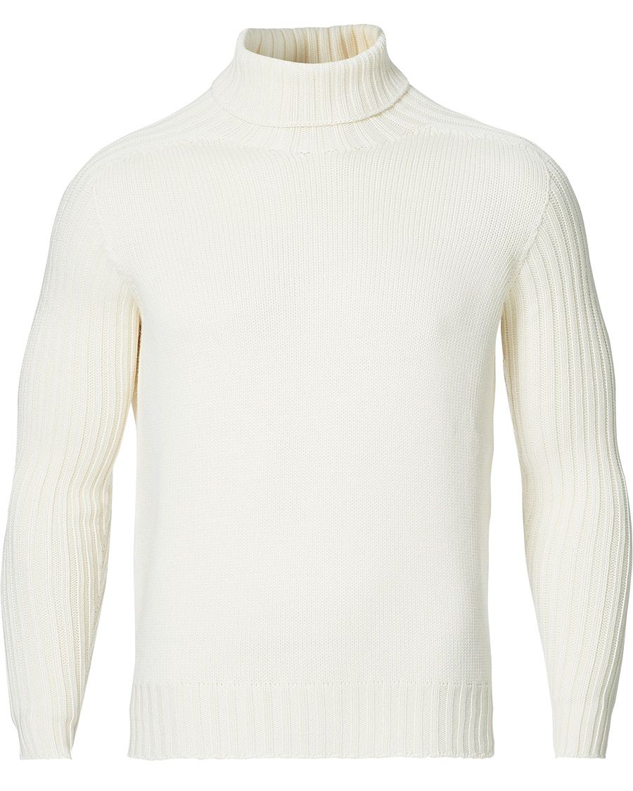 Herr | Tröjor | Gran Sasso | Rainwool Rollneck White