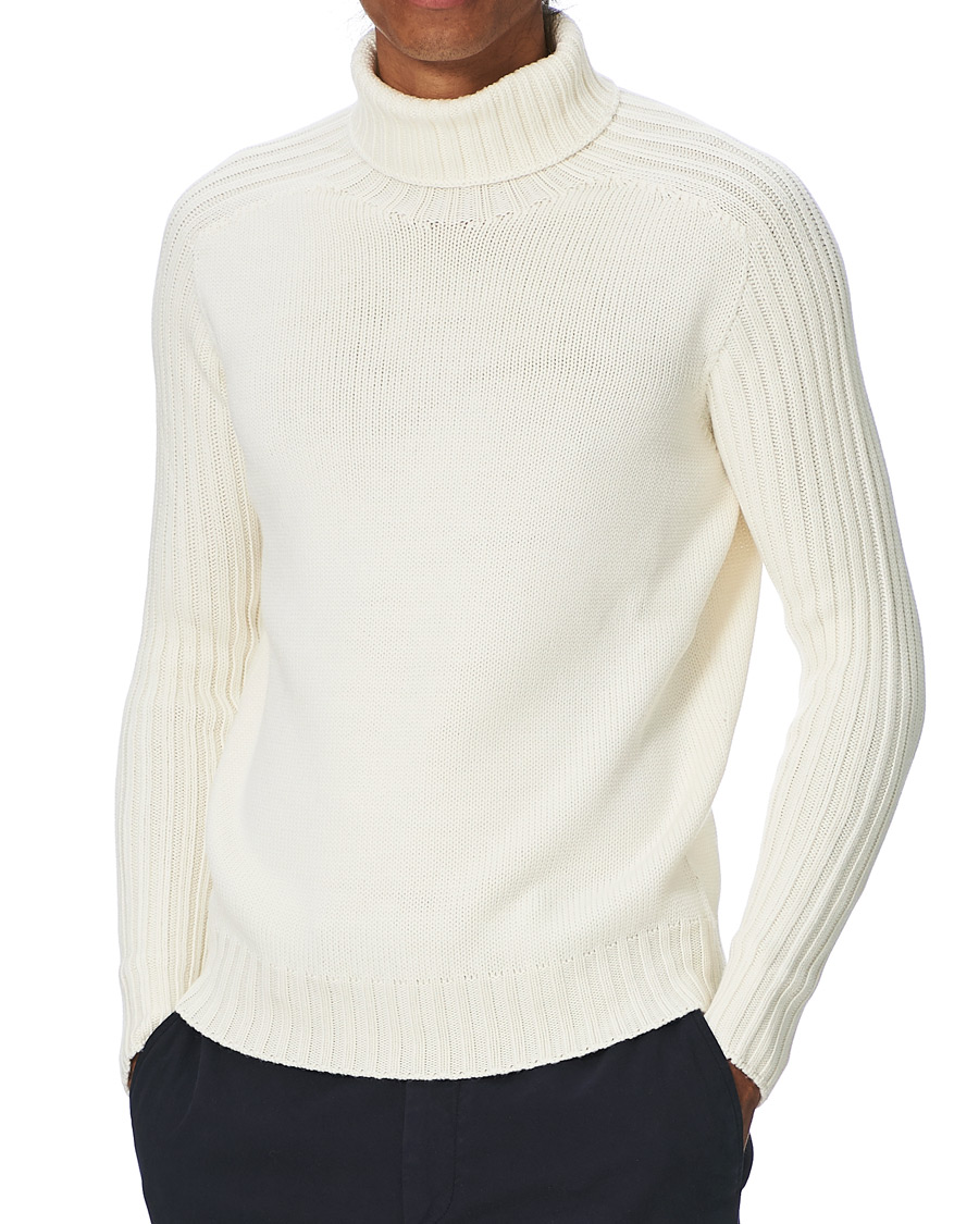 Herr | Tröjor | Gran Sasso | Rainwool Rollneck White