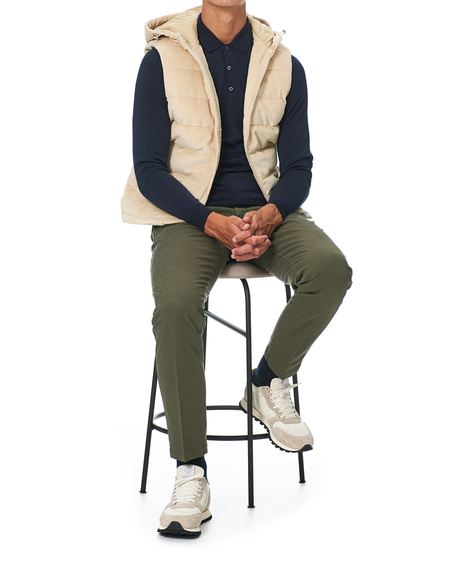 Herr | Jackor | Stenströms | Padded Corduroy Hood Vest Creme