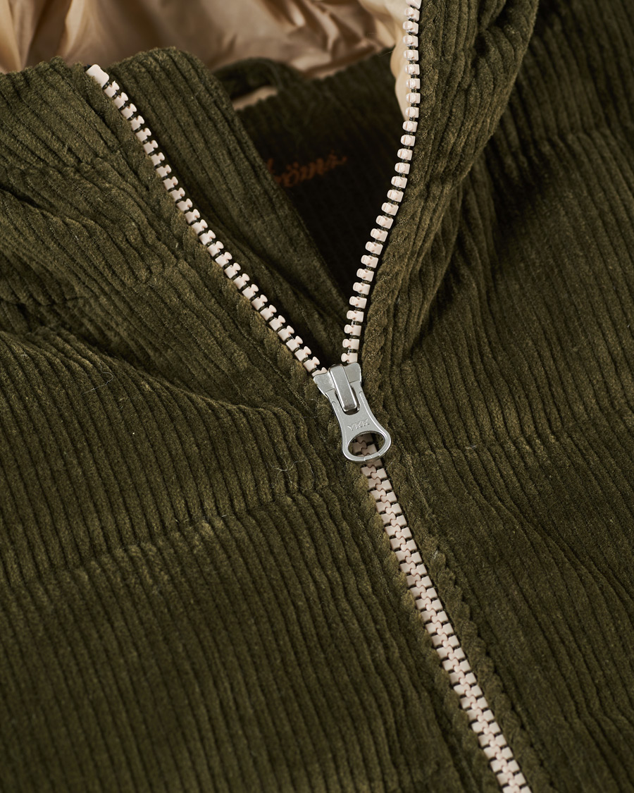 Herr | Jackor | Stenströms | Padded Corduroy Hood Vest Olive