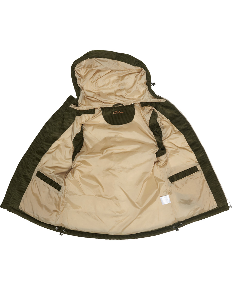 Herr | Jackor | Stenströms | Padded Corduroy Hood Vest Olive