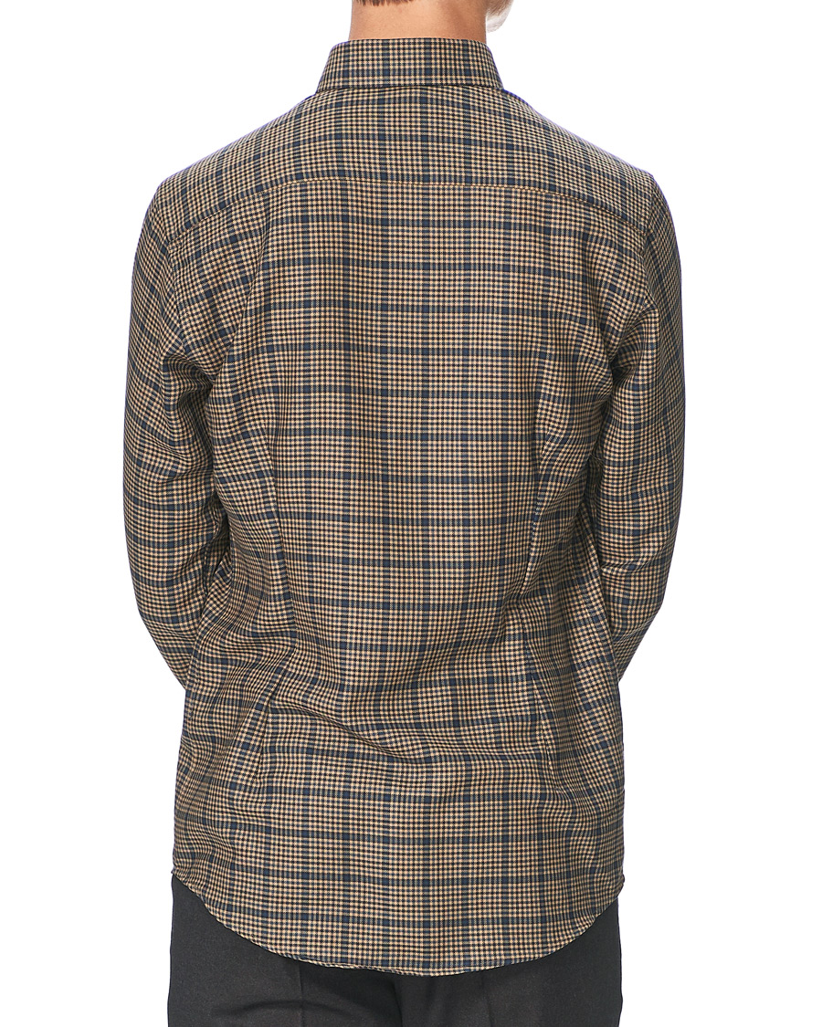 Herr | Skjortor | Eton | Slim Fit Big Checked Brushed Merino Shirt Brown