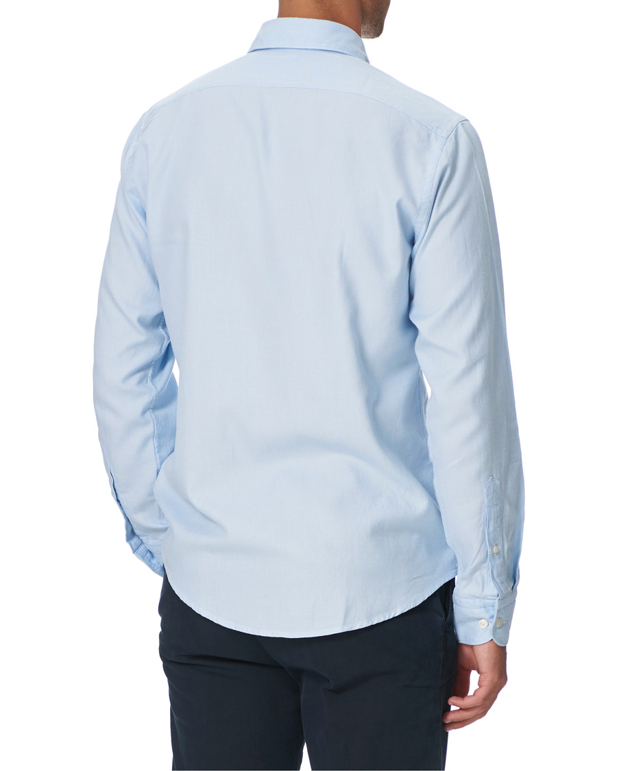 Herr | Skjortor | Eton | Slim Fit Micro Structured Flannel Shirt Blue