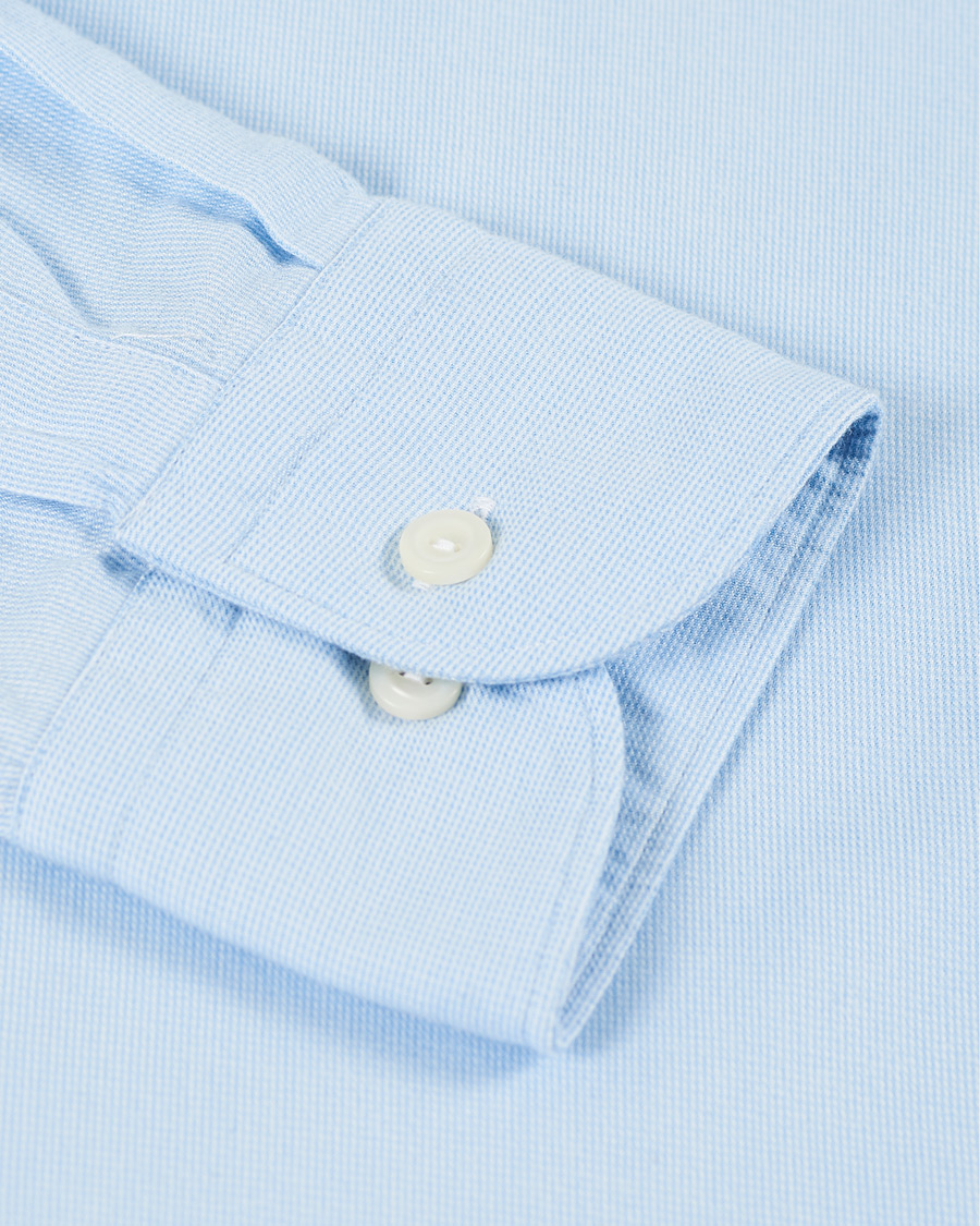Herr | Skjortor | Eton | Slim Fit Micro Structured Flannel Shirt Blue
