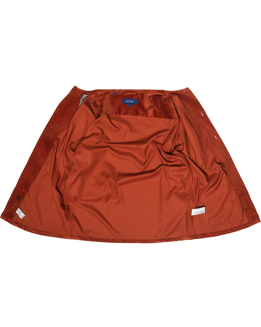Herr | Skjortor | Eton | Cotton Corduroy Overshirt Orange