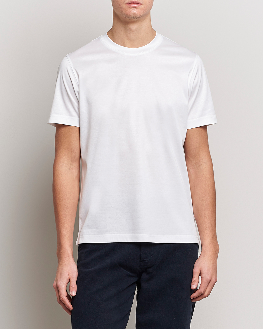 Herr | Vita t-shirts | Eton | Filo Di Scozia Cotton T-Shirt White
