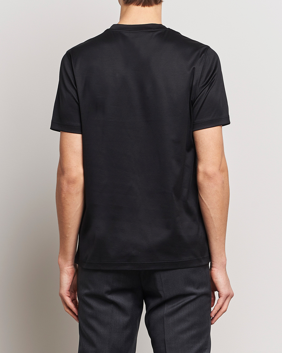Herr | T-Shirts | Eton | Filo Di Scozia Cotton T-Shirt Black