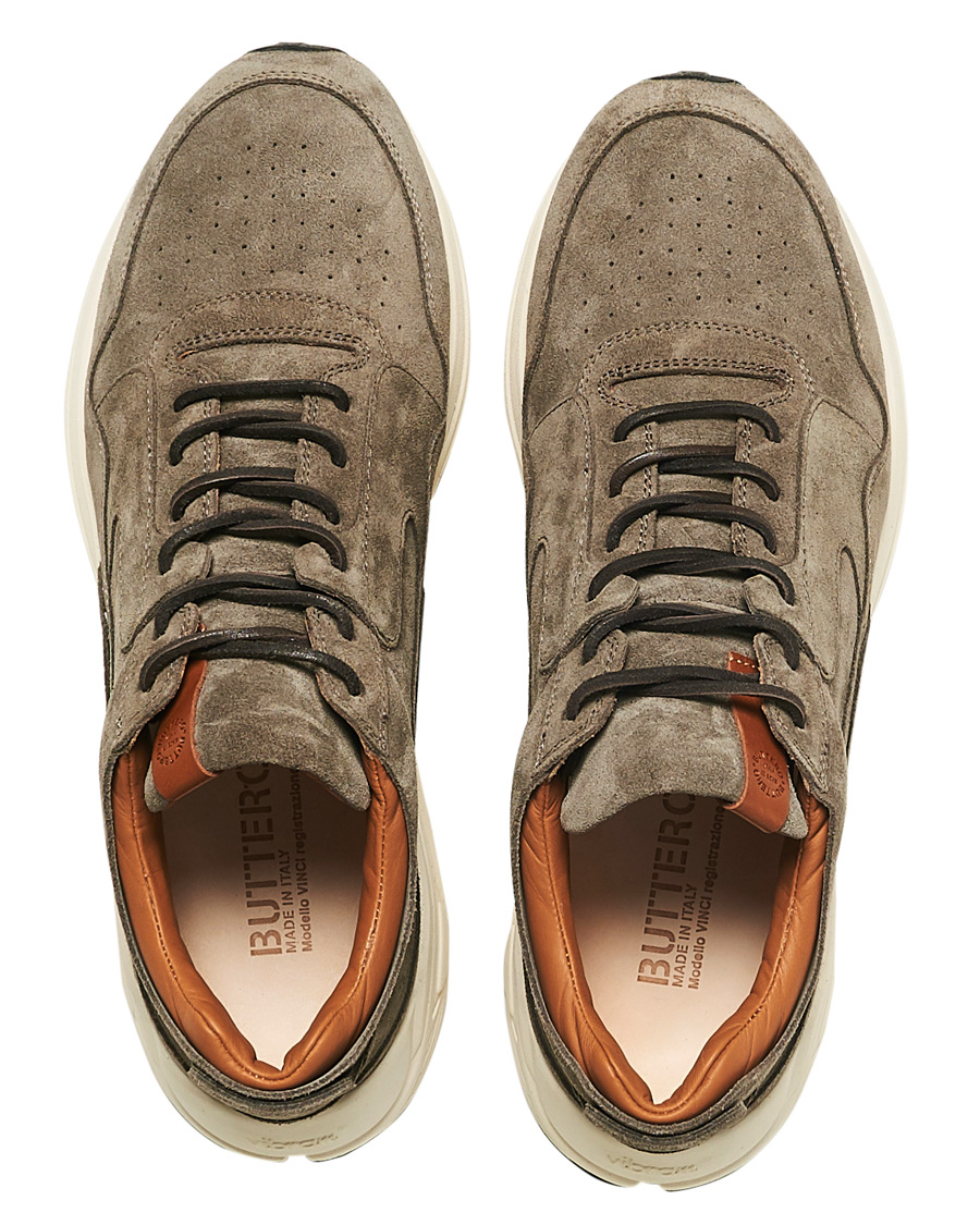 Herr | Buttero Vinci Suede Running Sneaker Taupe | Buttero | Vinci Suede Running Sneaker Taupe