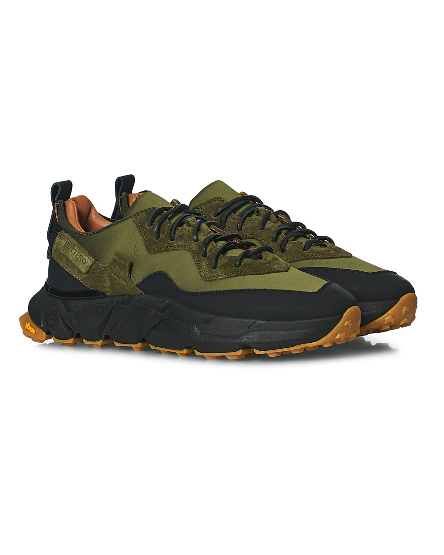 Herr | Buttero Spazio Running Sneaker Black/Olive | Buttero | Spazio Running Sneaker Black/Olive