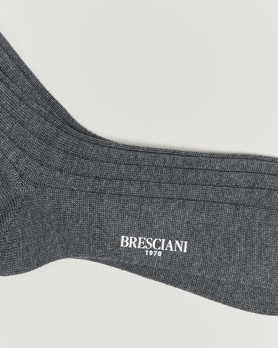 Herr | Underkläder | Bresciani | Wool/Nylon Heavy Ribbed Socks Grey