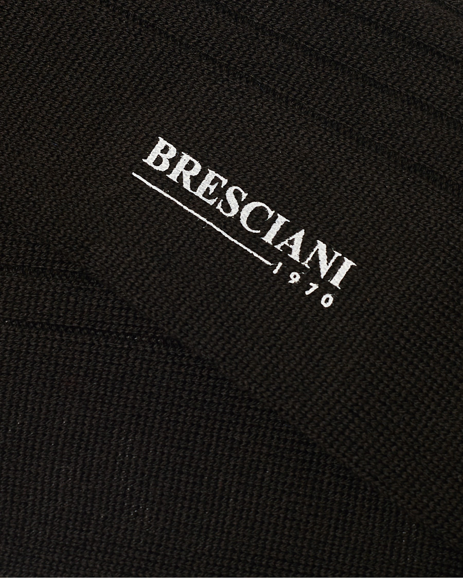 Herr |  | Bresciani | Wool/Nylon Heavy Ribbed Socks Brown