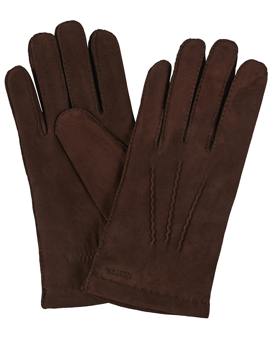 Herr | Hestra Arthur Wool Lined Suede Glove Marron | Hestra | Arthur Wool Lined Suede Glove Marron