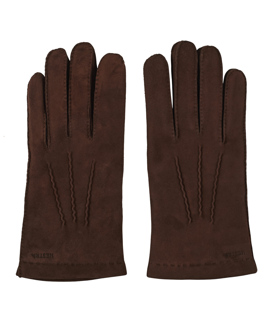 Herr | Hestra Arthur Wool Lined Suede Glove Marron | Hestra | Arthur Wool Lined Suede Glove Marron