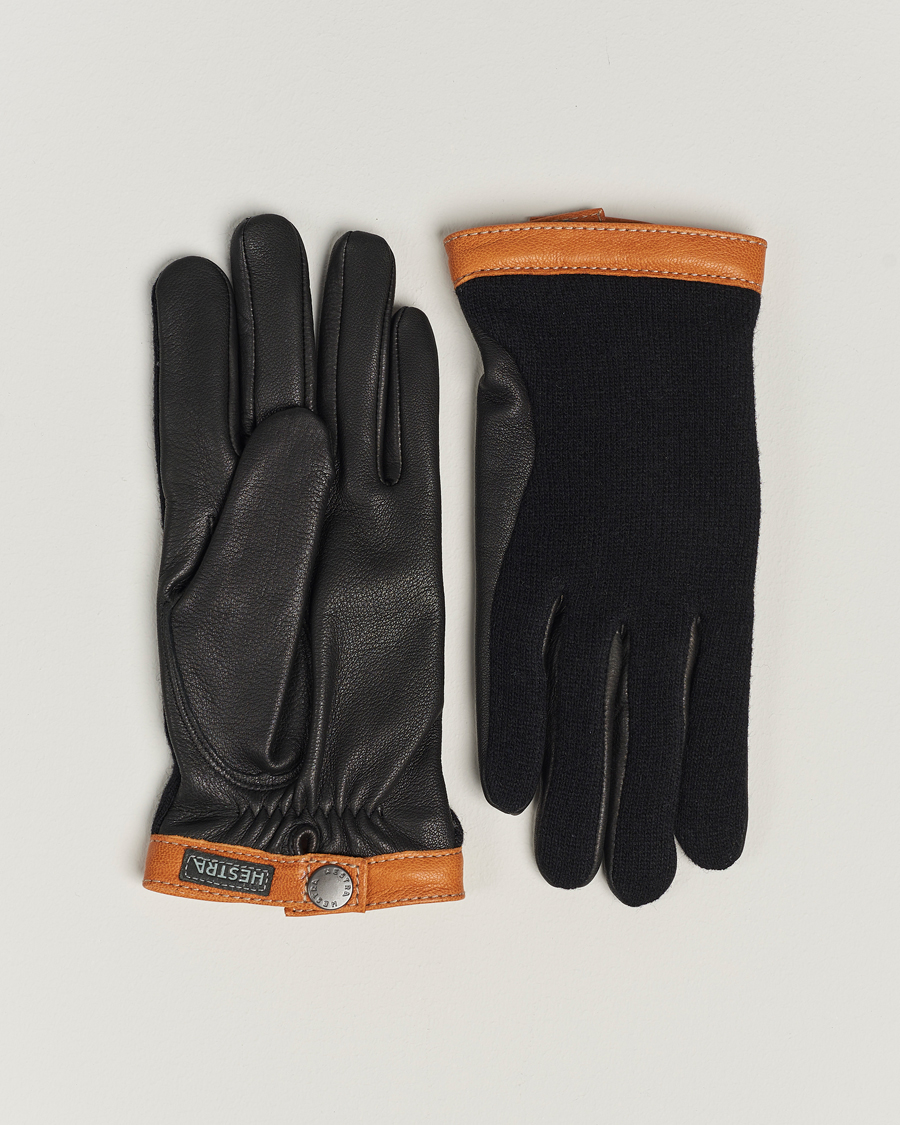 Herr | Handskar | Hestra | Deerskin Wool Tricot Glove Black/Black
