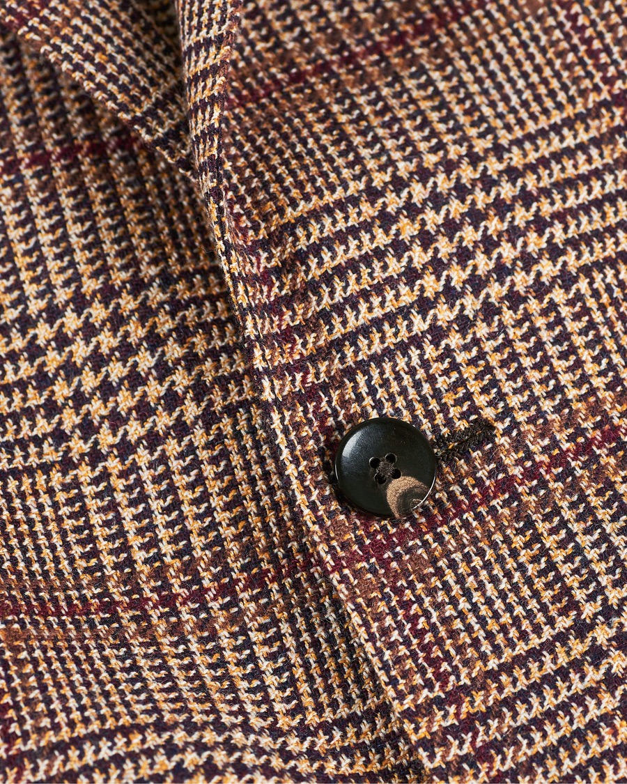 Herr | Kavajer | Lardini | Peak Lapel Checked Houndstooth Blazer Light Brown