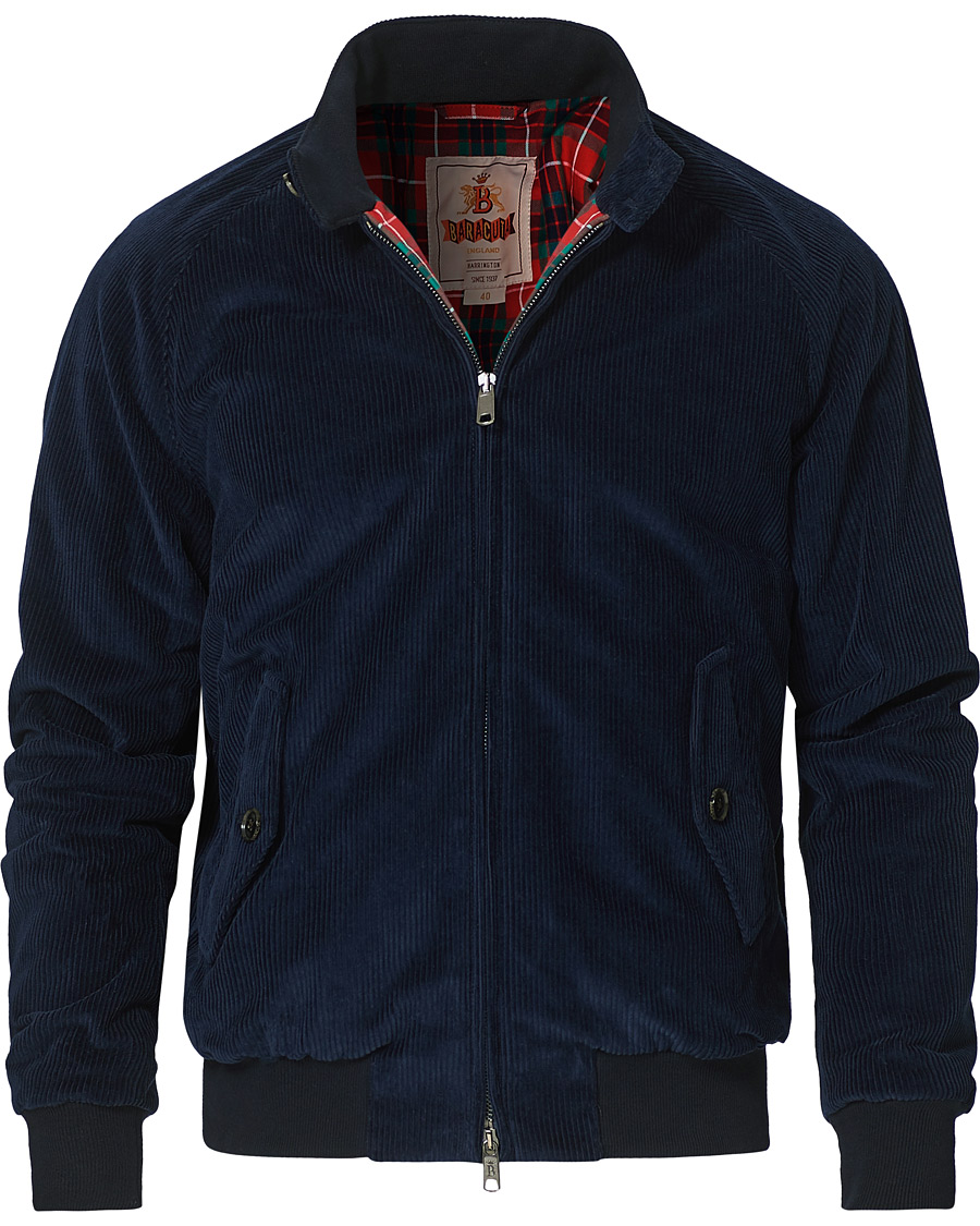 Herr | Jackor | Baracuta | G9 Padded Corduroy Harrington Jacket Navy