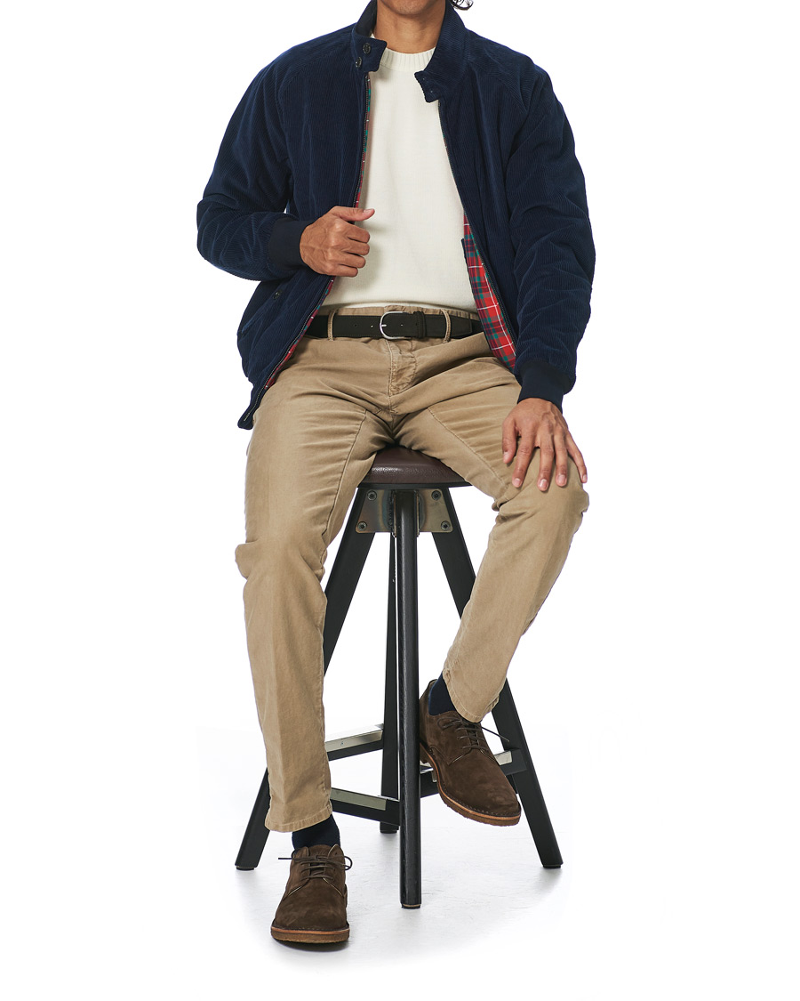 Herr | Jackor | Baracuta | G9 Padded Corduroy Harrington Jacket Navy