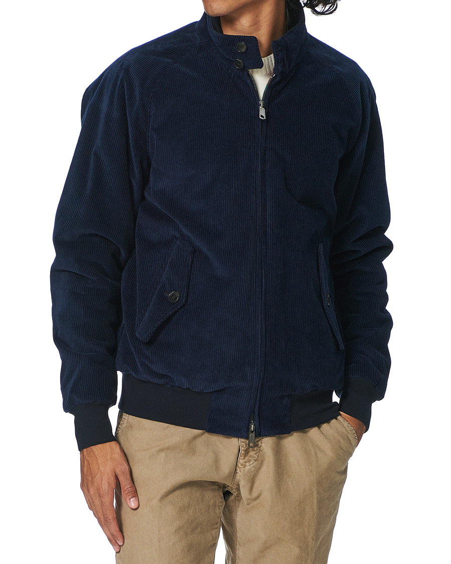 Herr | Jackor | Baracuta | G9 Padded Corduroy Harrington Jacket Navy