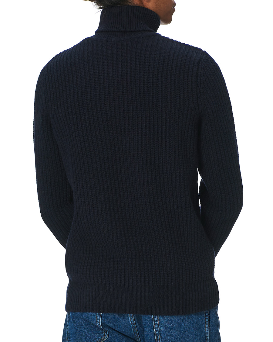 Herr | Tröjor | Armor-lux | Cable Knit Turtleneck Navy
