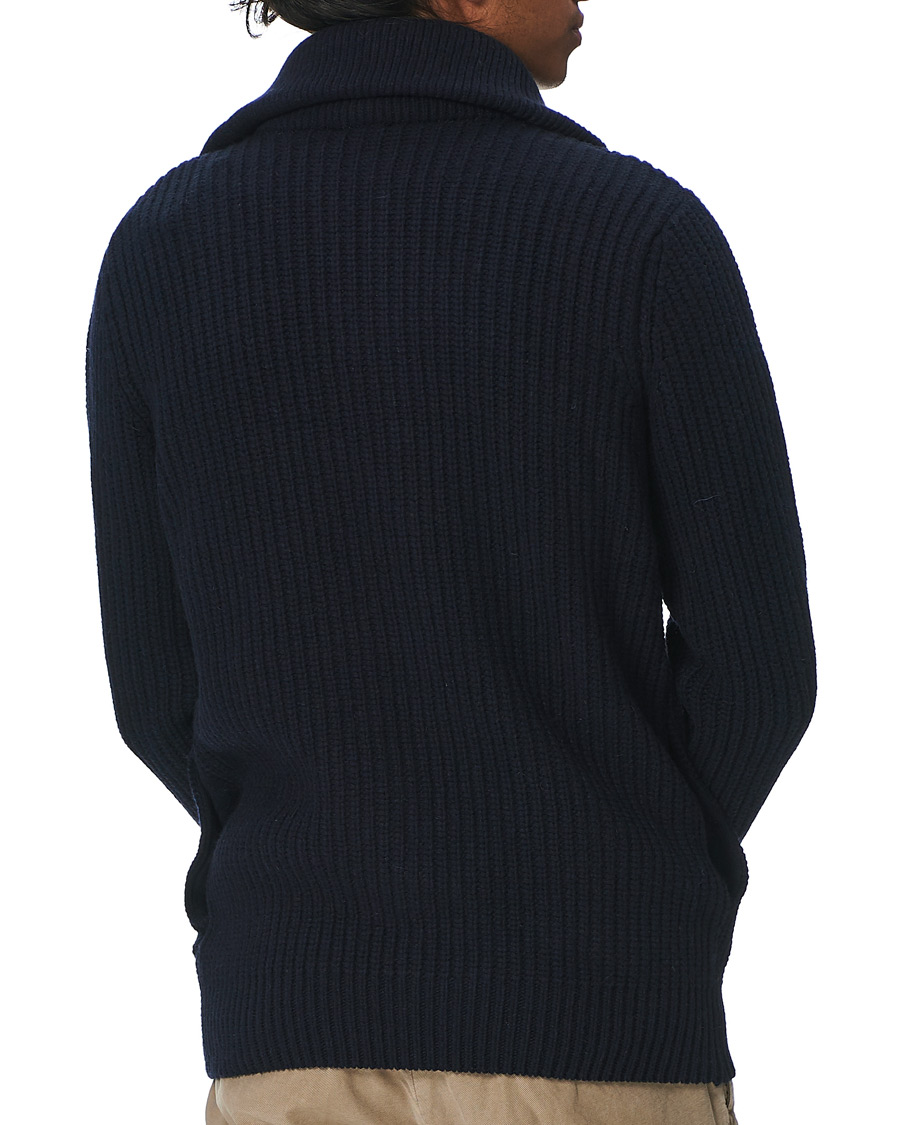 Herr | Tröjor | Armor-lux | Ribbed Zip Sweater Navy