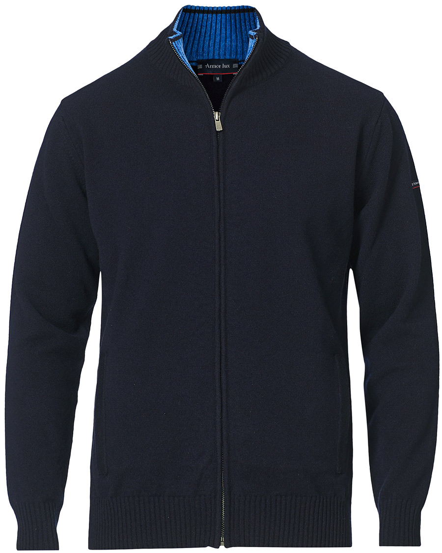 Herr | Tröjor | Armor-lux | Wool Zip Cardigan Navy