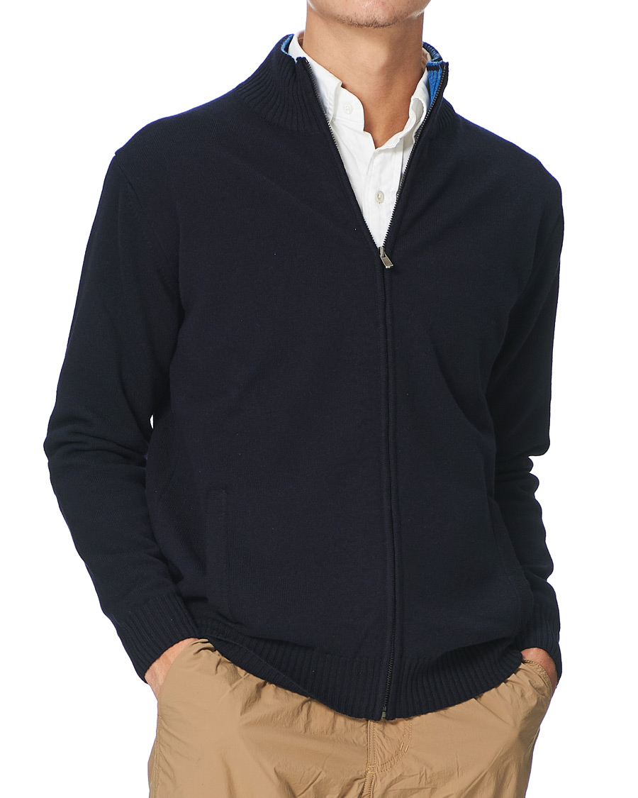 Herr | Tröjor | Armor-lux | Wool Zip Cardigan Navy