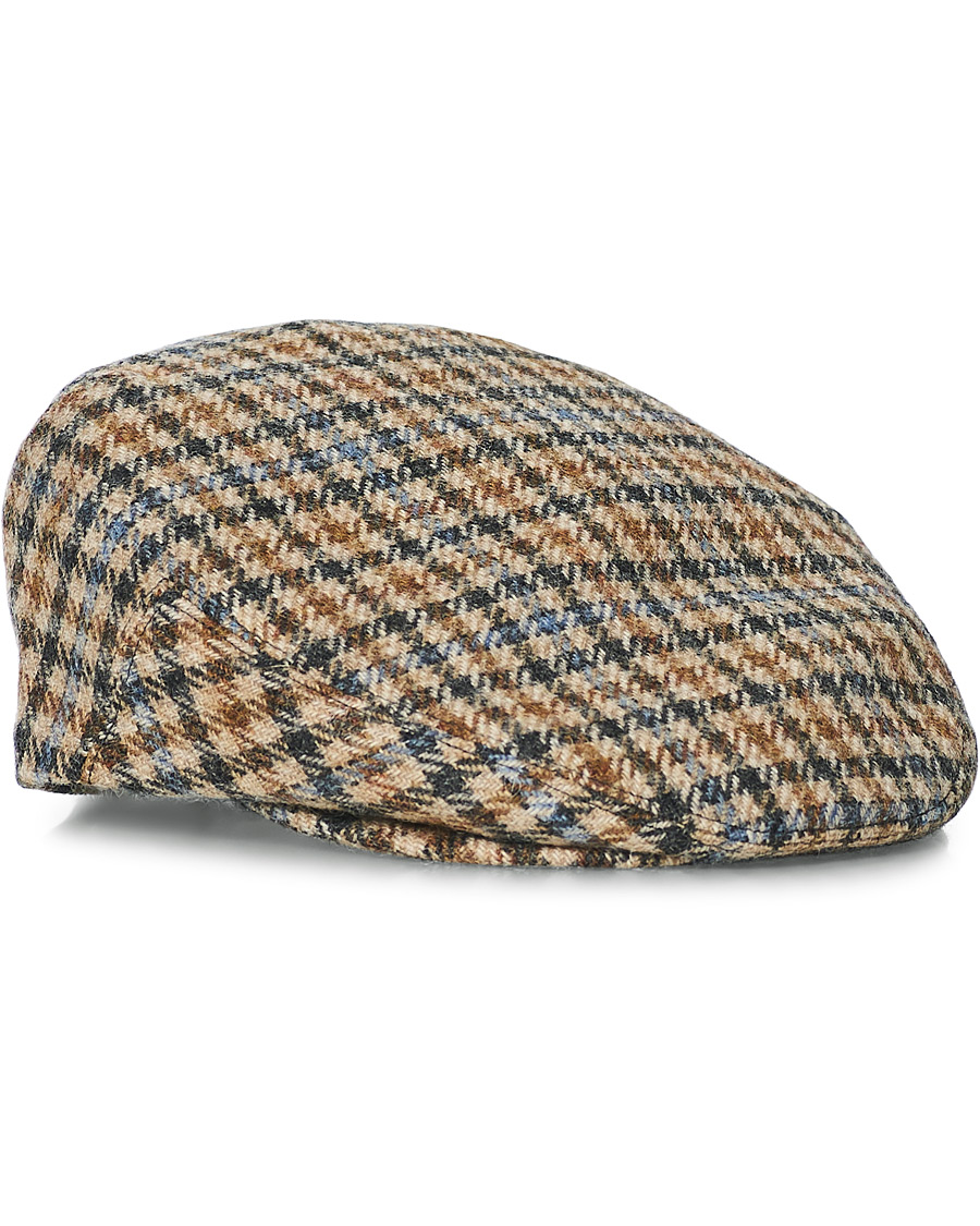 Herr | Lock & Co Hatters Glen Flat Wool Cap Beige/Blue | Lock & Co Hatters | Glen Flat Wool Cap Beige/Blue