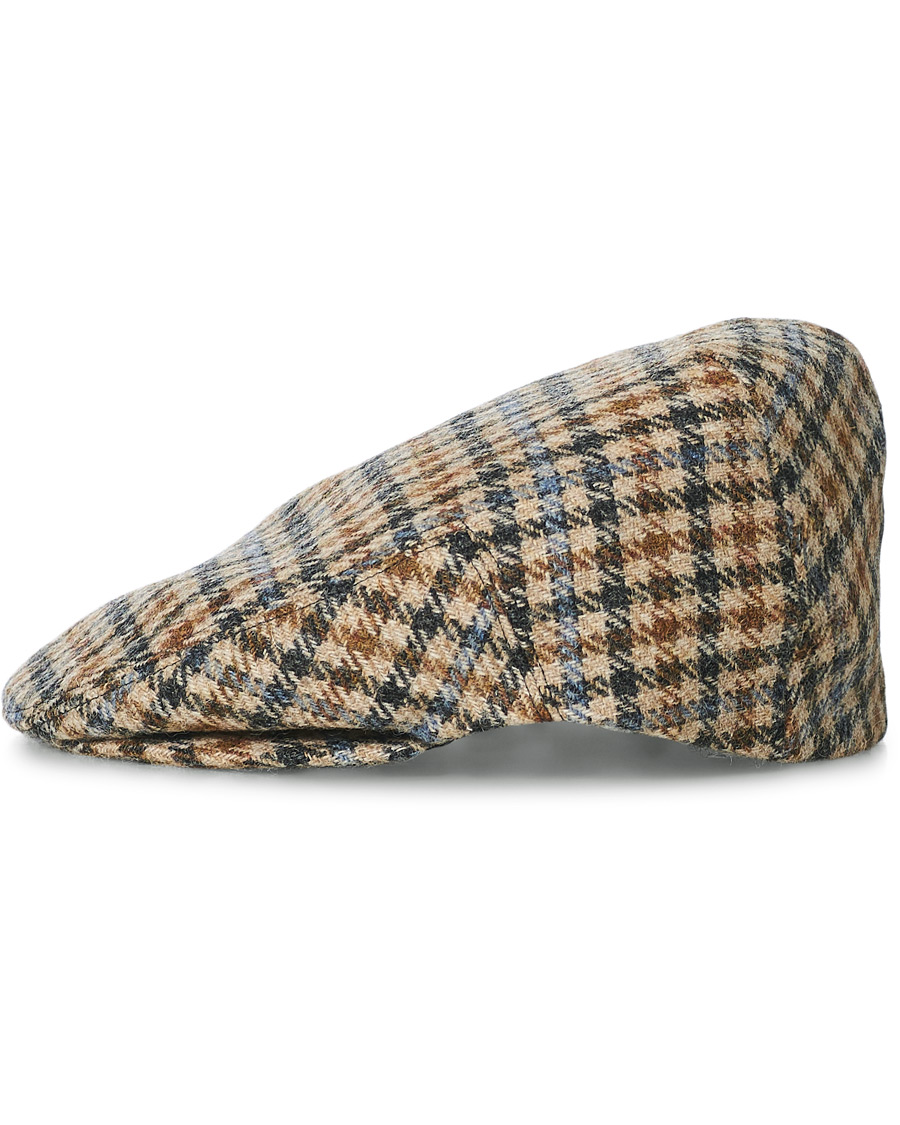 Herr | Lock & Co Hatters Glen Flat Wool Cap Beige/Blue | Lock & Co Hatters | Glen Flat Wool Cap Beige/Blue