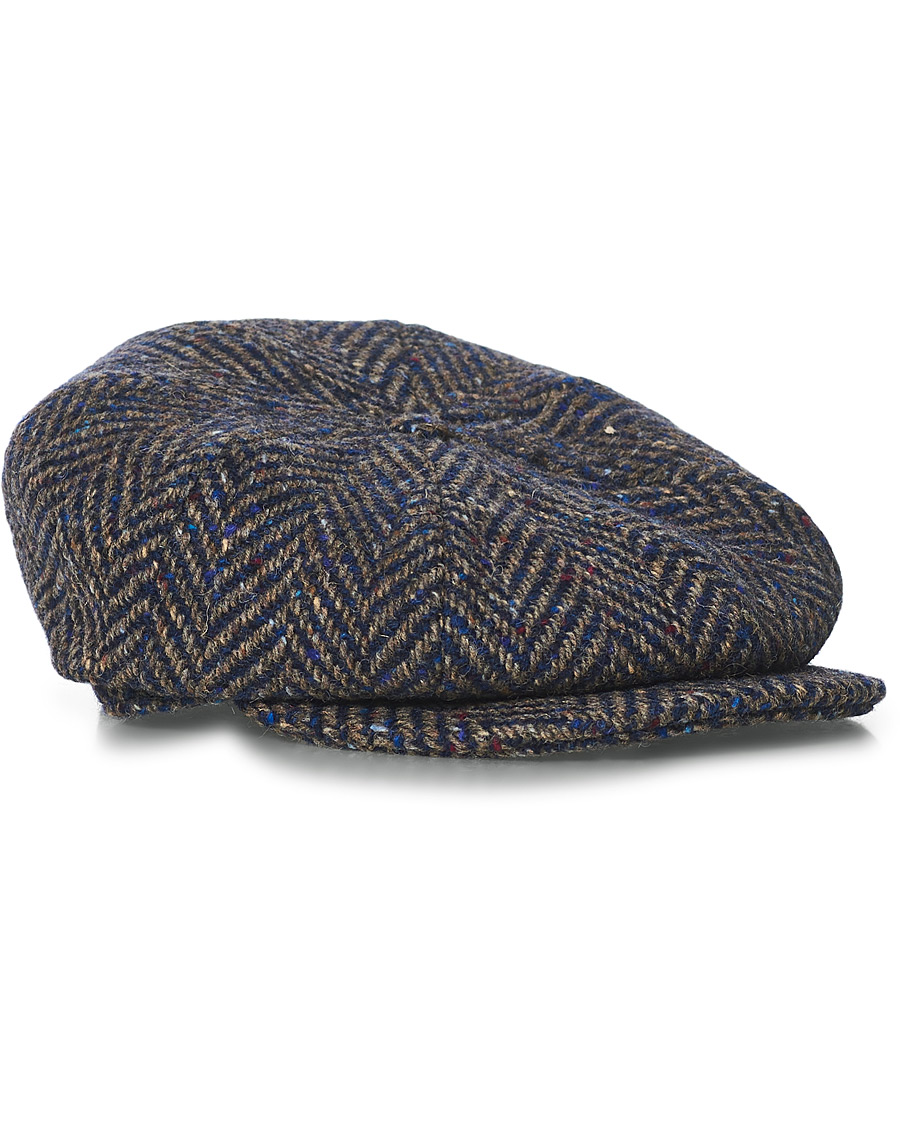 Herr | Lock & Co Hatters Tremelo Herringbone Wool Cap Blue | Lock & Co Hatters | Tremelo Herringbone Wool Cap Blue