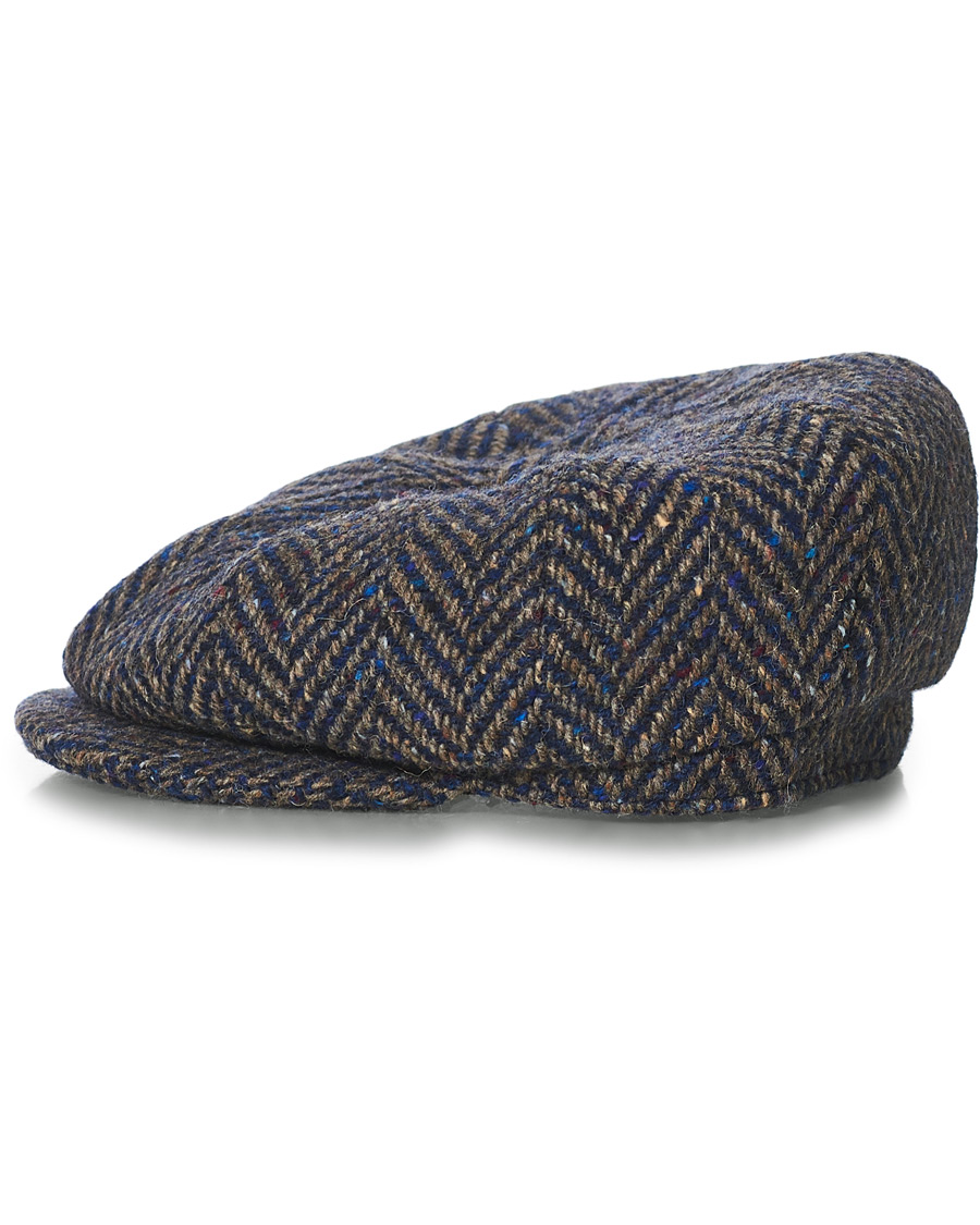 Herr | Lock & Co Hatters Tremelo Herringbone Wool Cap Blue | Lock & Co Hatters | Tremelo Herringbone Wool Cap Blue