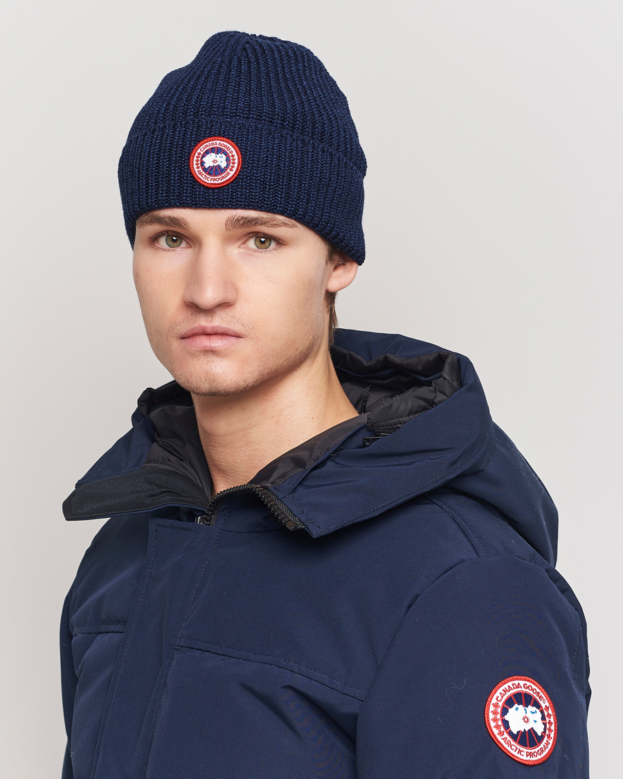 Herr | Canada Goose Arctic Disc Rib Toque Navy Heather | Canada Goose | Arctic Disc Rib Toque Navy Heather
