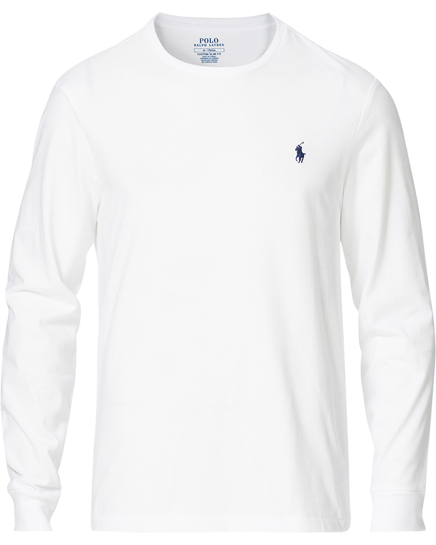 Herr | T-Shirts | Polo Ralph Lauren | Custom Slim Fit Long Sleeve Tee White