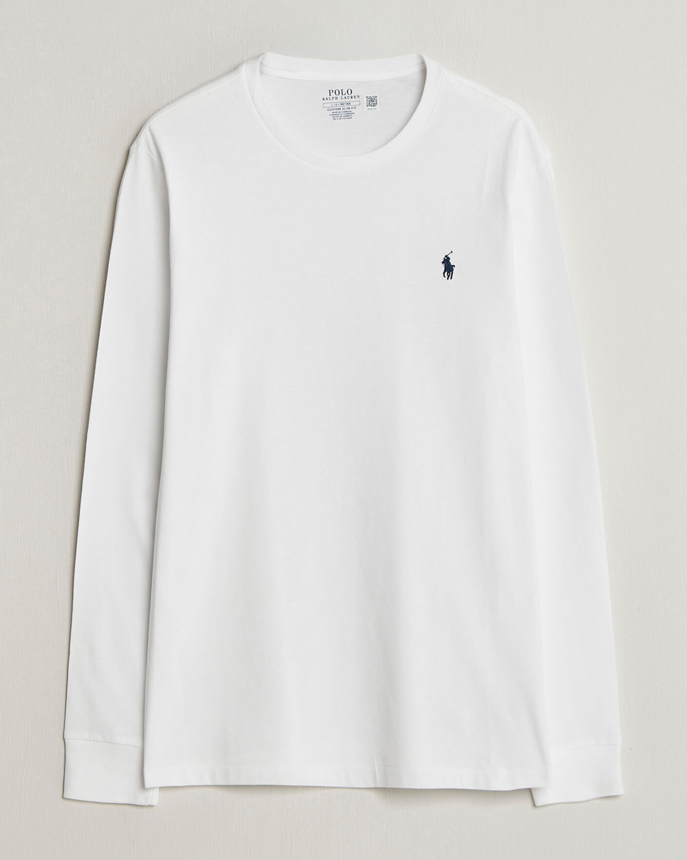Herr | T-Shirts | Polo Ralph Lauren | Custom Slim Fit Long Sleeve Tee White