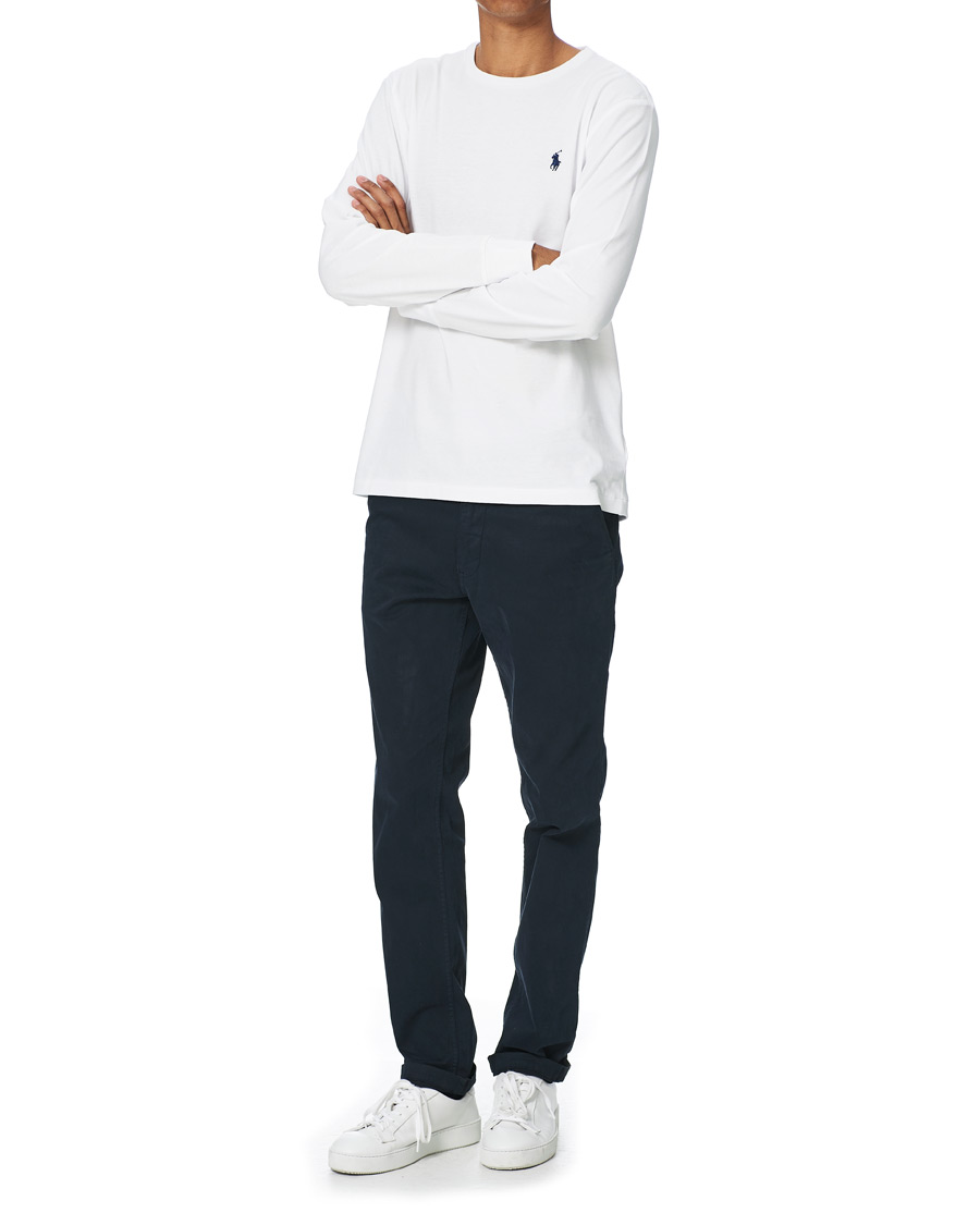 Herr | T-Shirts | Polo Ralph Lauren | Custom Slim Fit Long Sleeve Tee White